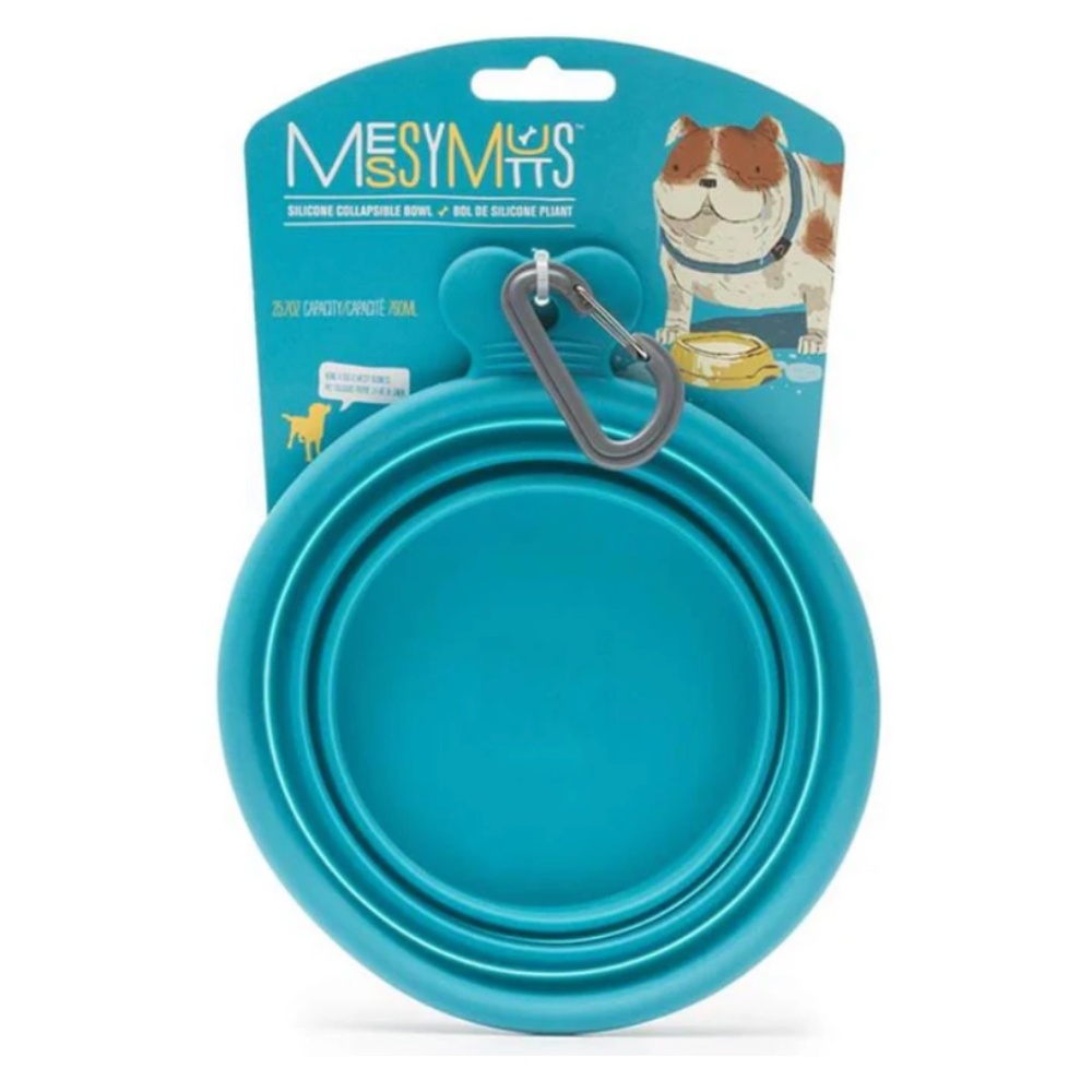 NWT Messy Mutts Silicone Collapsible Travel Pet Bowl